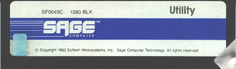 Sage Computer Utility diskette label